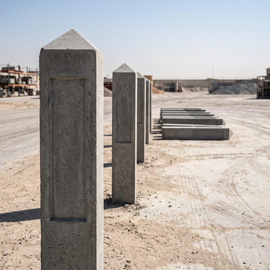 Precast concrete cable and duct route markers