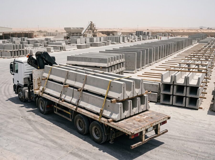 Precast stock at the Dubai yard